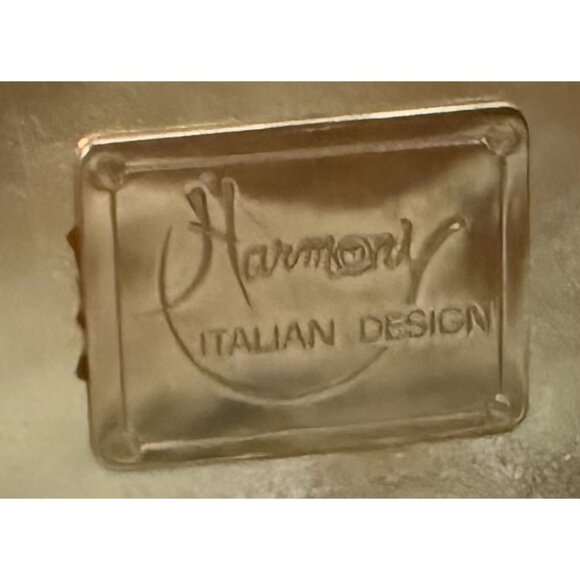 Vtg Harmony Italy 2-Tone Clamshell Evening Clutch Purse w/ Chain Jeweled Clasp - Picture 12 of 12